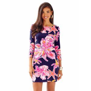 Lilly Pulitzer Sophie UPF 50 Dress Bright Navy Via Sunny Pink XS